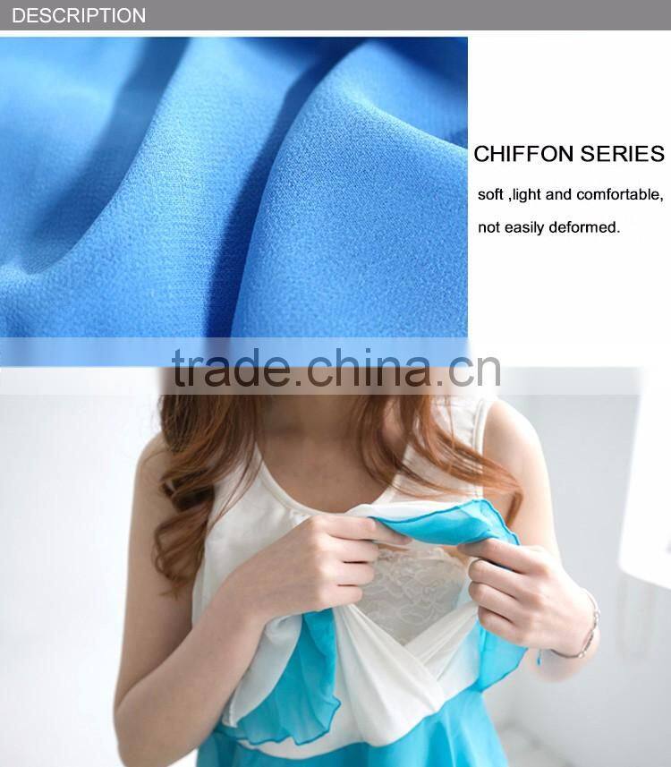 Rainbow Sleeveless Chiffon Maternity Tops Pleated Hide Breastfeeding Opening Nursing Clothes