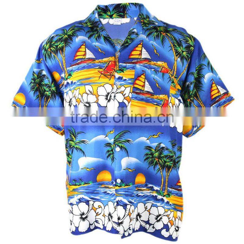 mens hawaiian aloha shirt wholesale, sublimation printing casual shirt