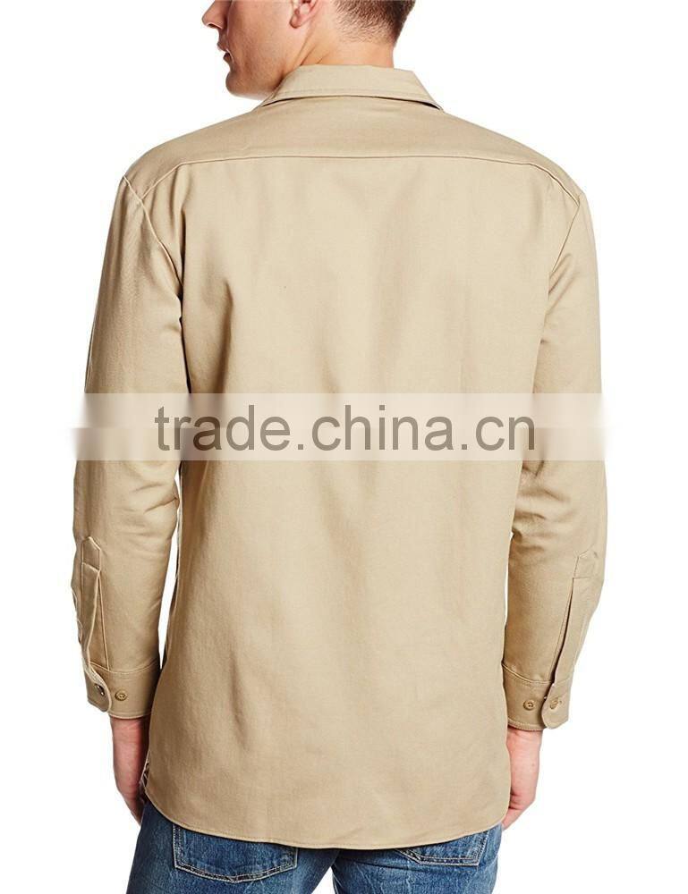 2017 hot sell new design men's twill long sleeve shirts wholesale