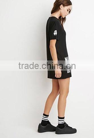 Women's short sleeve T-shirt long letters