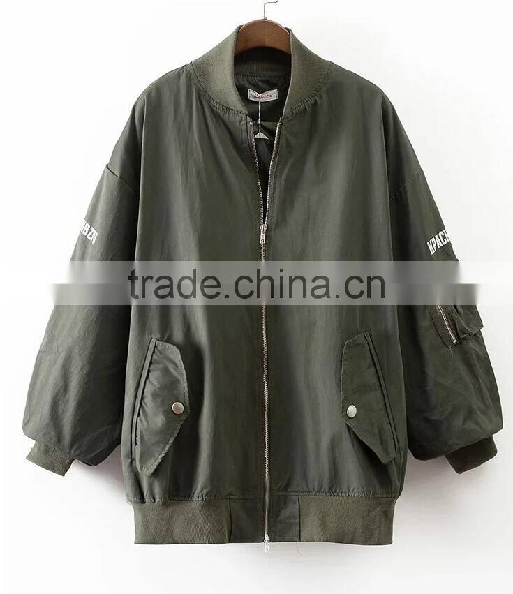 Runwaylover EY1012C 2016 popular letter printed baseball uniform women coats bomber jacket