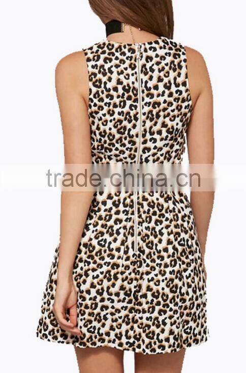 Runwaylover EY2202D Ladies 2017 Fashion Leopard Printed Mini Club Dress