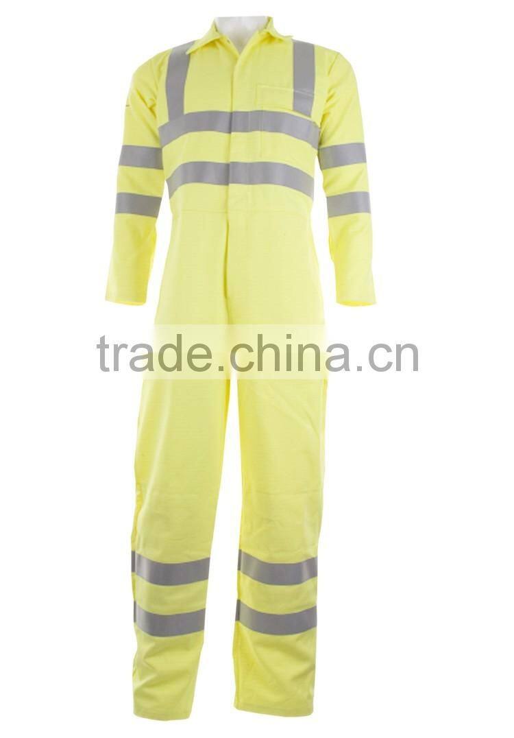Men's safety yellow fire fighter flame retardant fireproof coverall