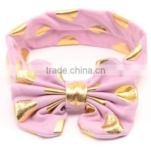 Gold dot printed kids headband, cotton fashion headband for kids
