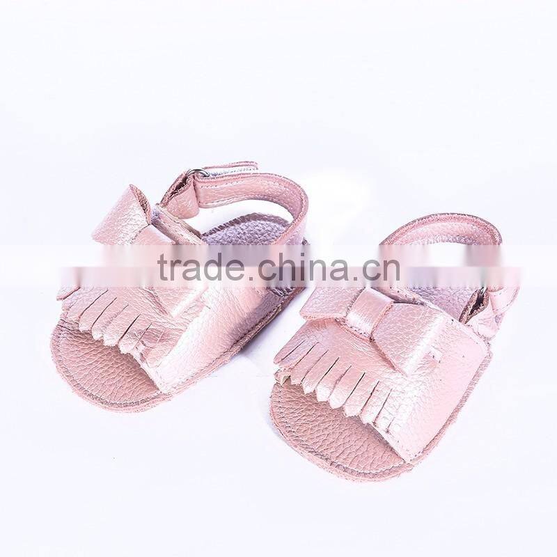 New design fringed genuine leather baby sandals, baby fringed sandals