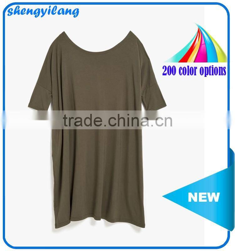 2016 wholesale bulk blank t-shirts custom high quality 95% Bamboo 5% Spandex Oversized bamboo t-shirts