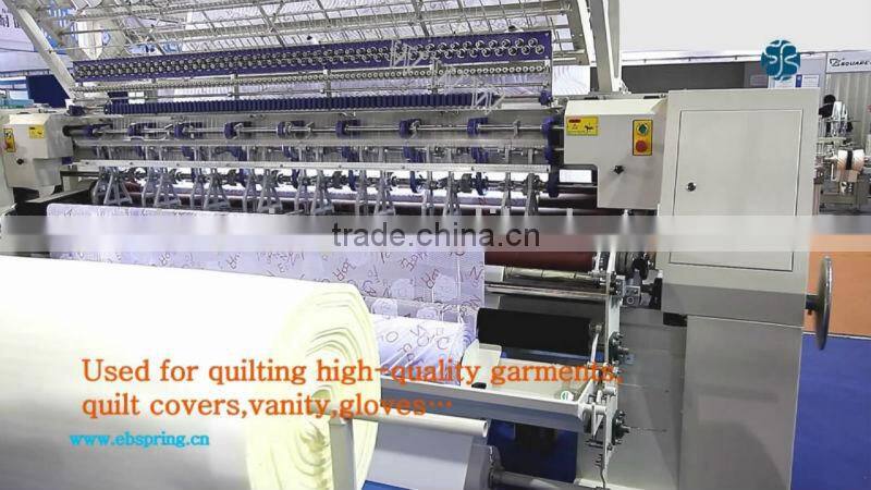 Computerized multi needle industrial mattress panel quilting machines
