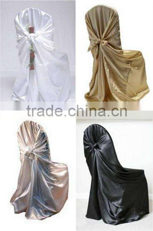 Self-tie satin chair cover pillowcase chair cover cheap satin fabric chair cover