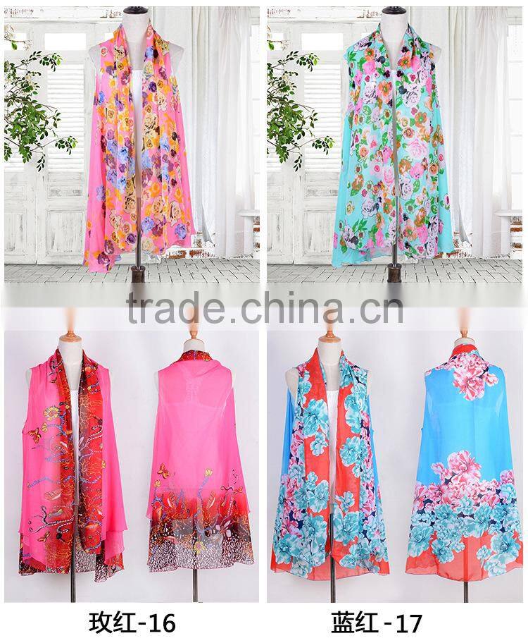 women summer sleeveless tops ladies plus size print floral kimono sexy S63034