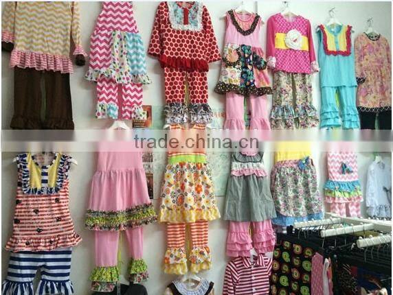 Wholesale four leaf clover pattern baby girl dresses spring/summer simple design party dress child frocks