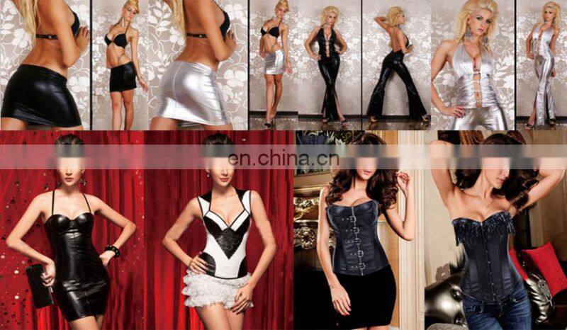 Latest design fashion women leather dress