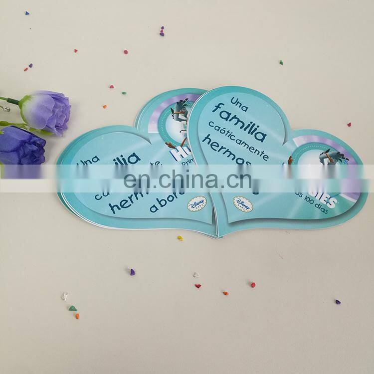 Custom heart shape adhesive label PVC stickers colorful cartoon sticker