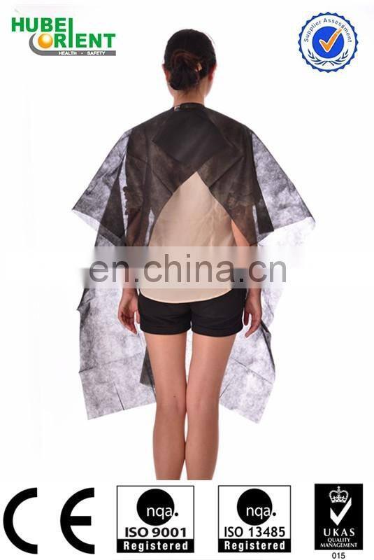 Disposable Blue/ White Non-Woven Hair Dressing Clothes for Barbershop Use