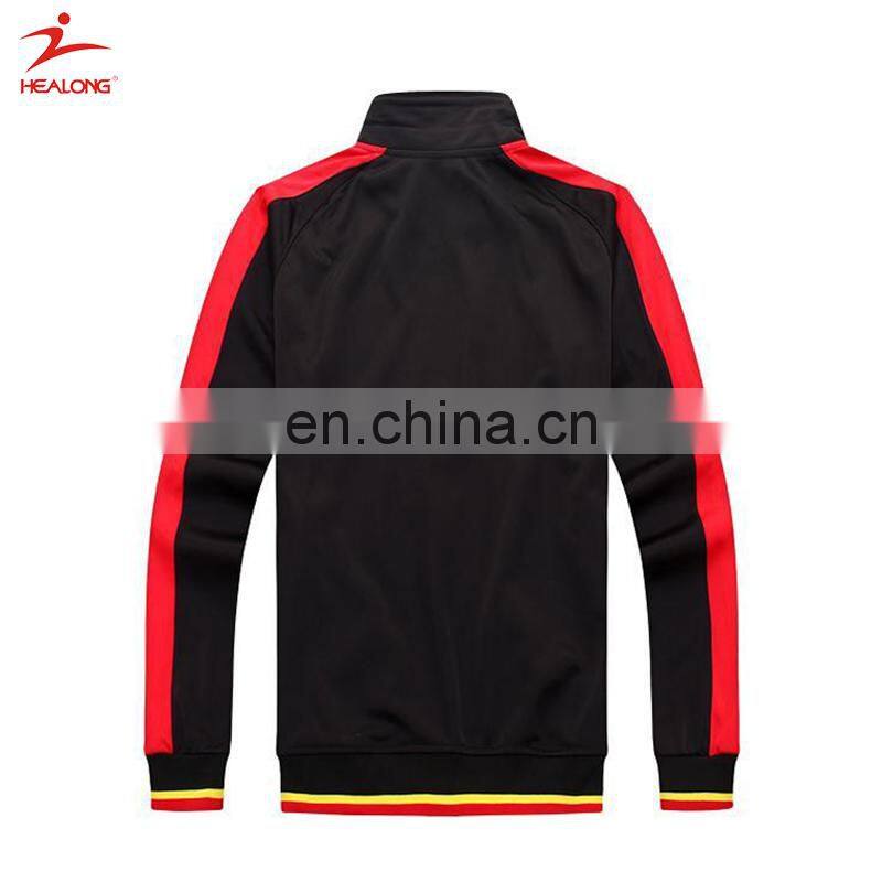 2017 Customise Black Top Design Tracksuit Sport Fashion Latest Basketball Tracksuit Set