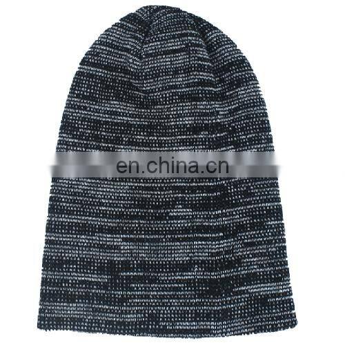 Autumn Winter Stripe Knitting Hat Warm Wool Cap Factory Custom High Quality 3D Embroidery LOGO Personalized dad hat