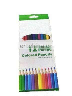 2016 Hot Sale Super Quality 7" hexagonal Plastic Colored Pencils 12pcs set