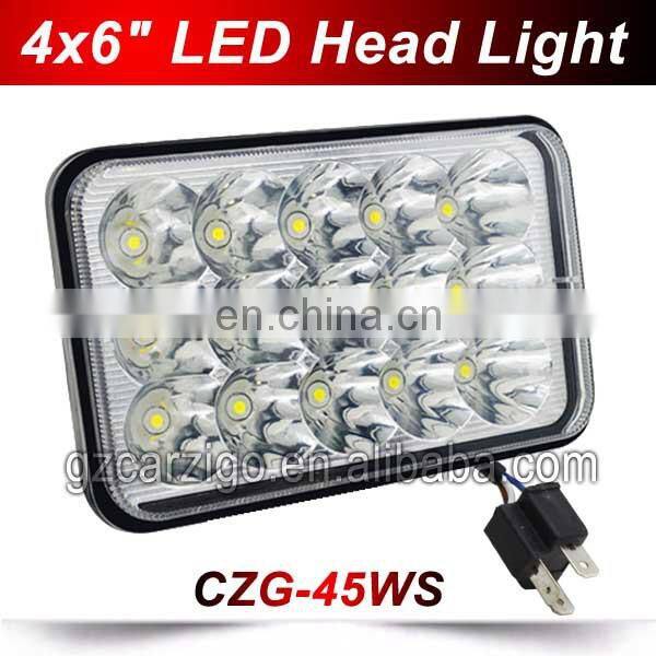 Hi/Lo beam waterproof USA chip Sealed Beam 12v 24w 5x7" Square Led Headlights for truck heavy duty motorcycle auto parts