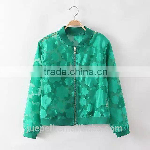 OEM clothing 2015 plus size clothing women clear bomer jacket