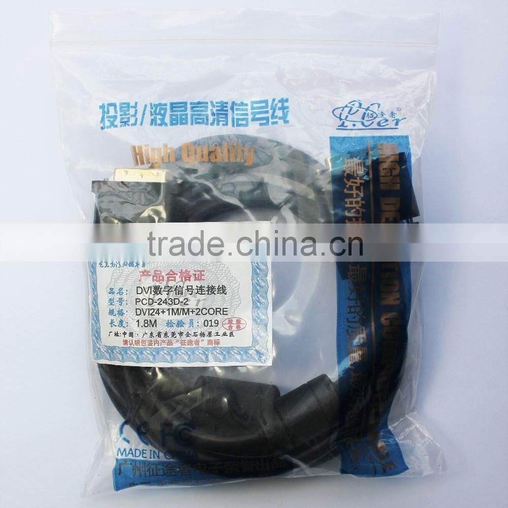 80M NYLON BRAIDED 24+1PIN M TO M DVI-D CABLE WITH USB ADN CHIP SET