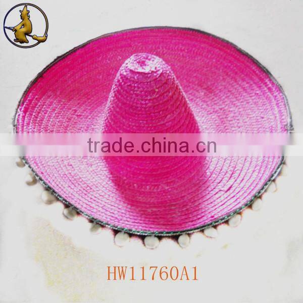 New Style Big Bright Yellow Mexico Straw Hat