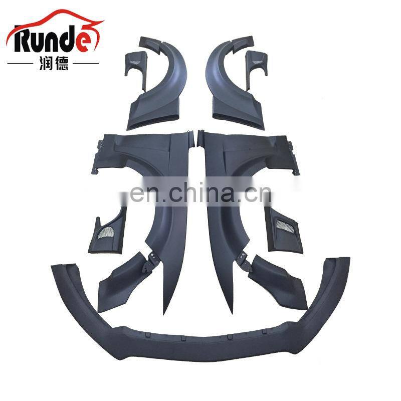 Runde Car Modification Resin Material Flame Wide Body Wheel Eyebrow Front Lip Side Skirt Spoiler For 15-17 Ford Mustang Body Kit