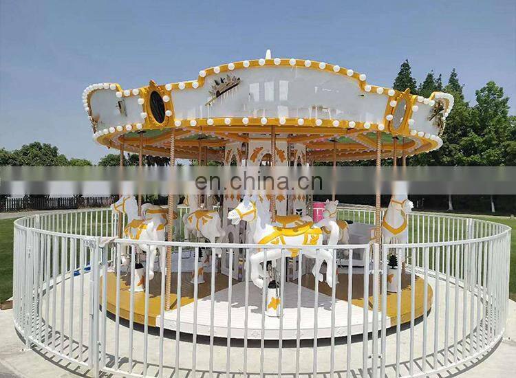 Electric mini amusement park carousel musical toy nursery merry go round horse indoors