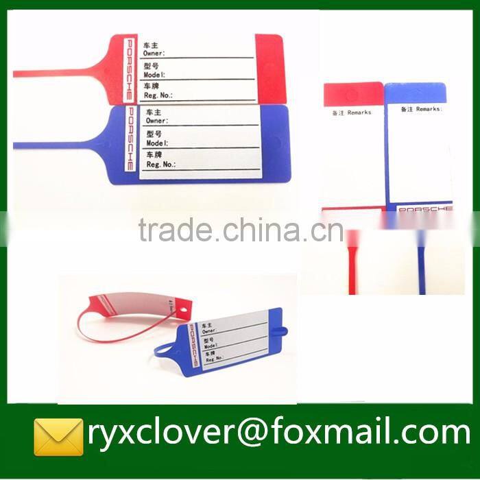 PP plastic car key tags with customized tag