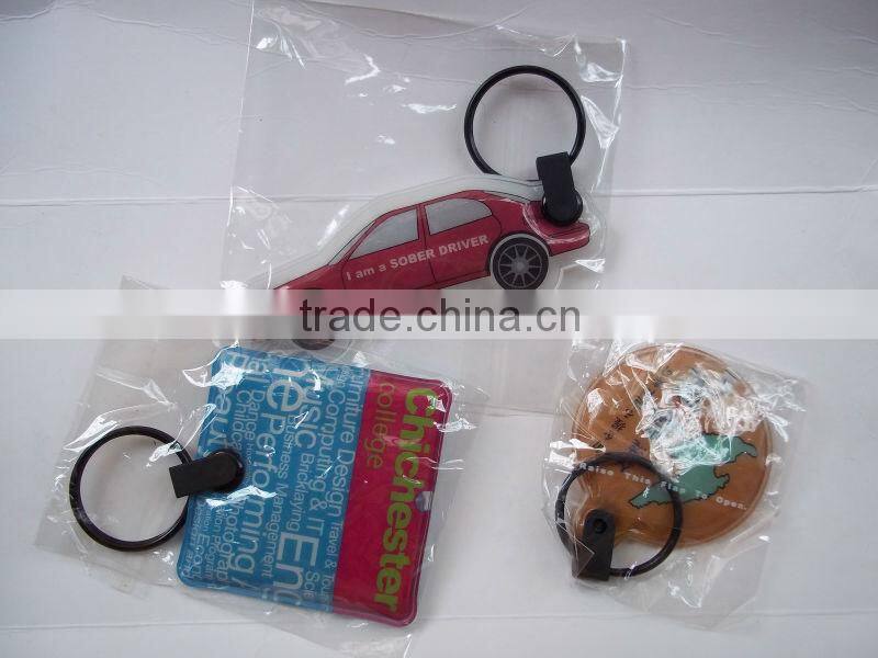 custom 2D soft PVC keychain, cheap bulk 3D rubber key rings, promotion plastic keychain