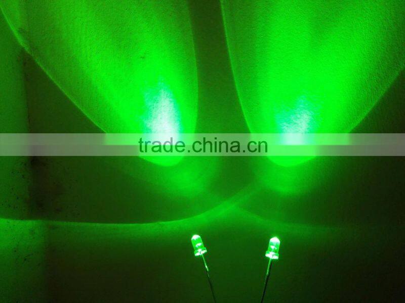 3mm green round led lamp