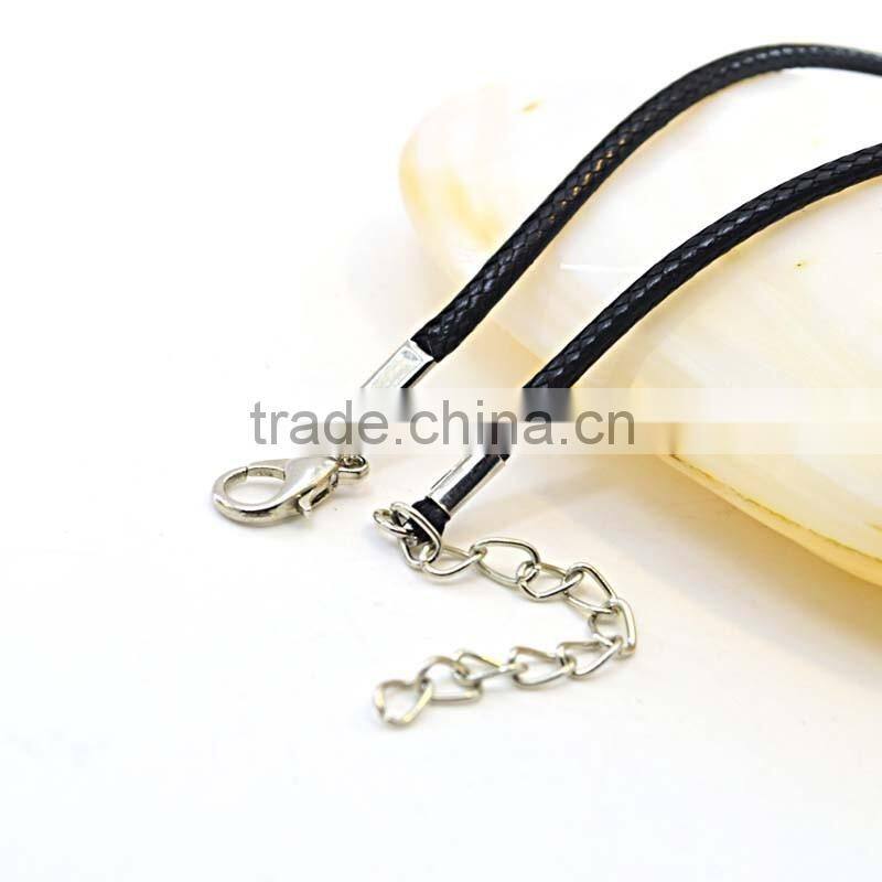 Alloy Jewelry Main Material and Chains Necklaces nylon leather necklace chain Black