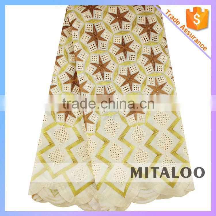Mitaloo MSL0383 Top Quality Heavy African Lace Fabric Swiss Voile Lace with Best Price