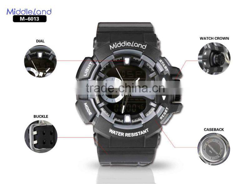 Custom logo man MIDDLELAND watch with changeable coloful ABS plastic strap digital LED sport watch