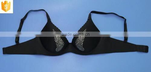 black sequin decorated ladies bra,women sexy seamless mature bra