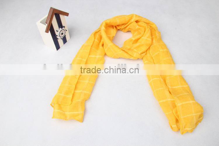 Wholesale Fashion Children Kid's Checked Plaid Cotton Polyester Autumn Winter Scarf