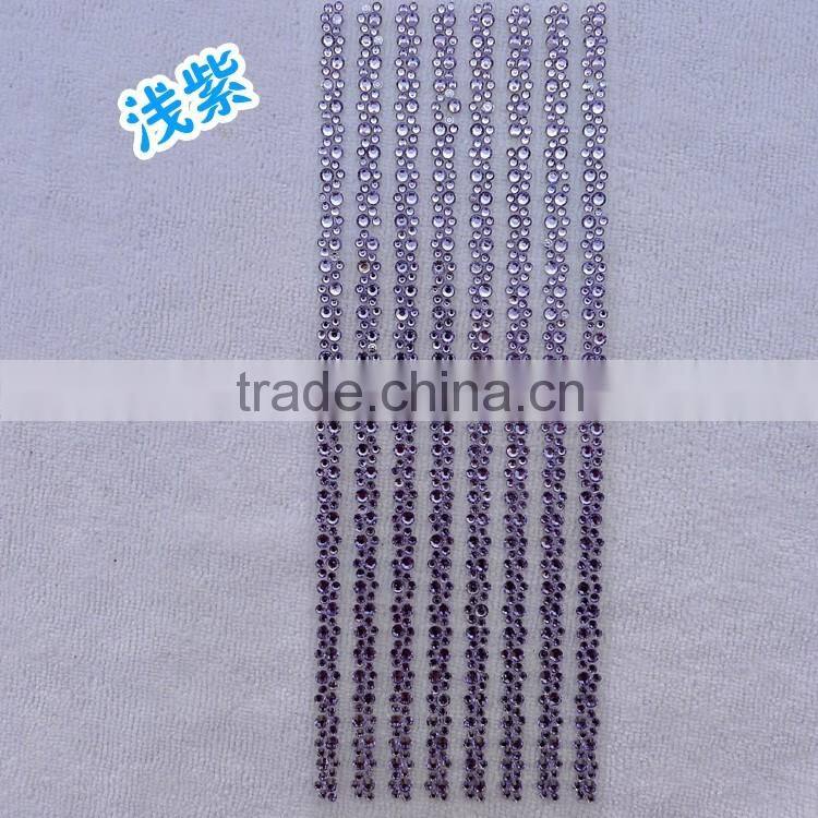 Fast delviery time 8 lines crystals resin stones sticker