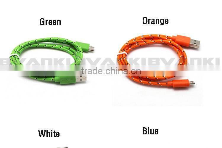 2016 trending hot products Wholesale nylon braided usb charger cable for samsung mobile nylon braided micro usb data cable