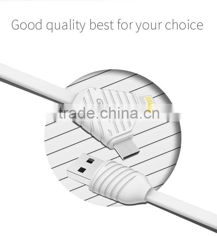 GOLF 2.1A Pineapple Series 2in1data cable for iphone 5/5s/6/6s/6plus 1m quick charge and data pinepple 2in1cable for micro phone