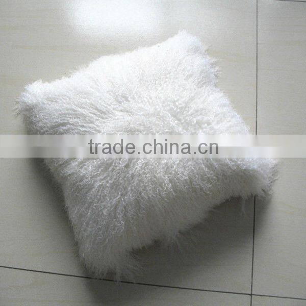 Factory wholesale 100% real Tibetan Mongolian Lamb Skin Fur Pillow