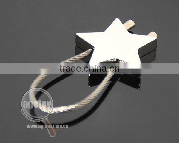 Promotional Star Shaped Steel Wire Metal Wire Keychain
