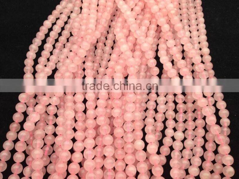 Wholesale 4-8mm Natural Pink Rose Quartz Round Beads For Jewelry