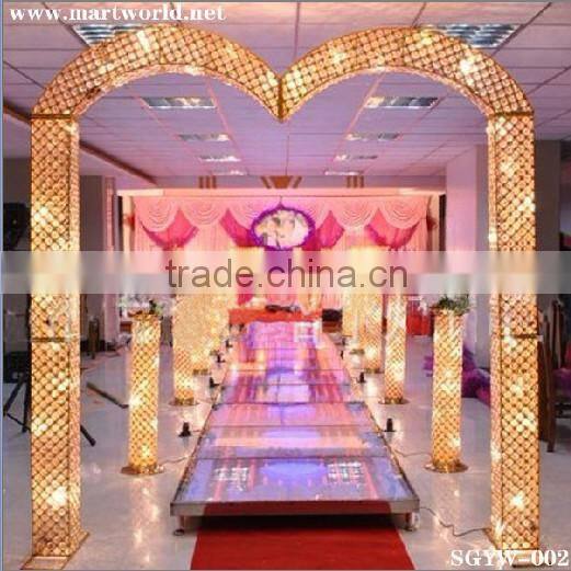 2016 Latest silver crystal pillars for wedding stage decoration ,wedding aisle pillars,decorative wedding pillars (MWS-002)