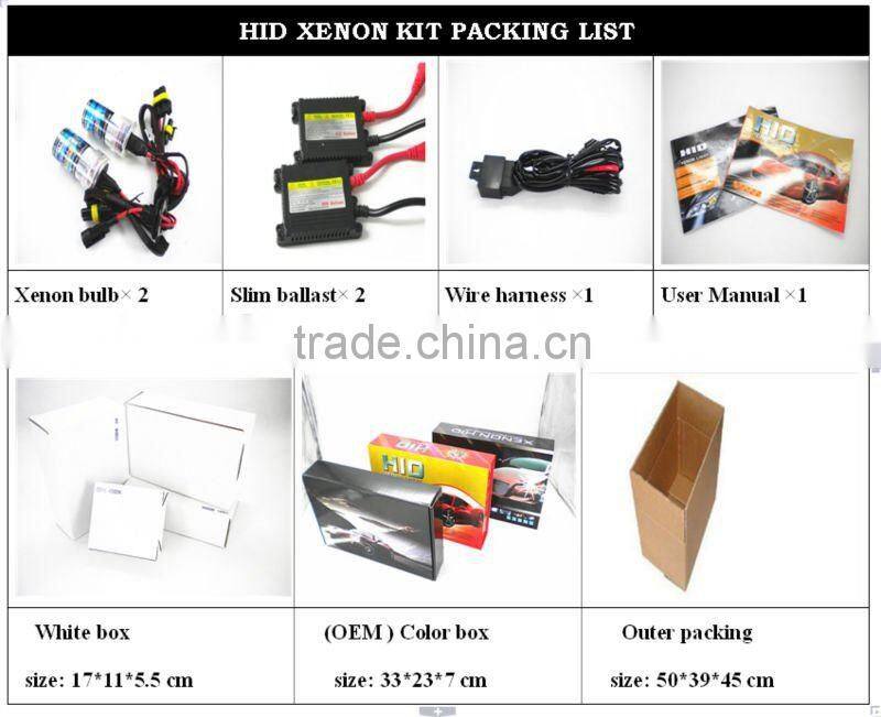 9006 HID xenon light bulbs 12v 35w 55w 75w