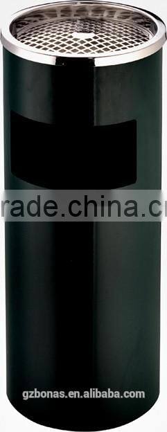 China factory colorful round standing not rust trash can with ashtary
