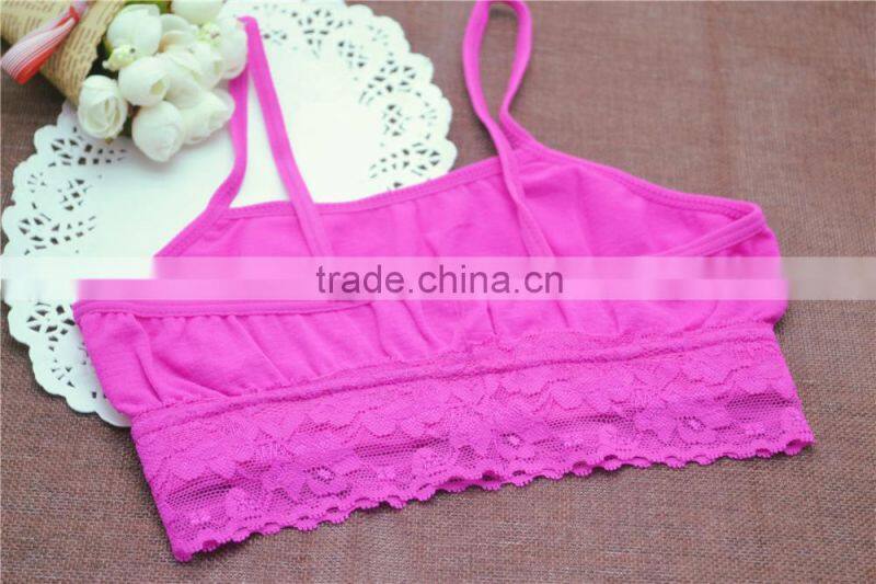 Hot young seamless girls tops in lace underwear for kids