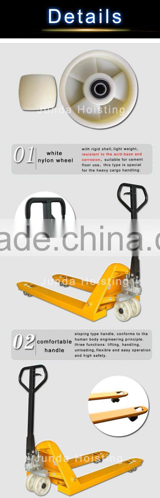 Hebei Junda Professional factory price alloy steel 1ton-5 ton hydraulic hand pallet trucks