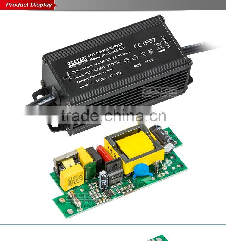 IP67 waterproof 20w 600ma constant current led power supply