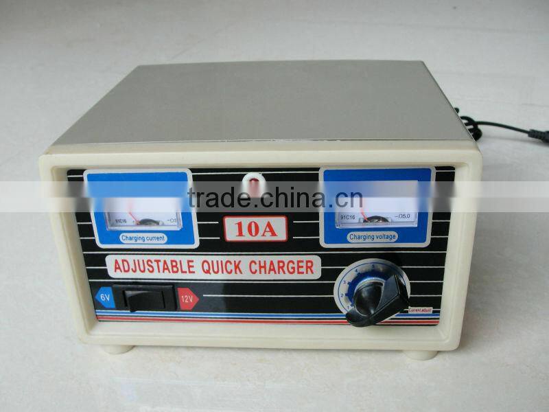 fast adjustable 10A car battery charger charger manufacuter