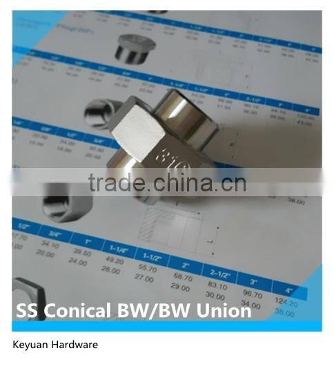SS Cast Conical Seat Union Connector 1" BSP Male/Male Thread