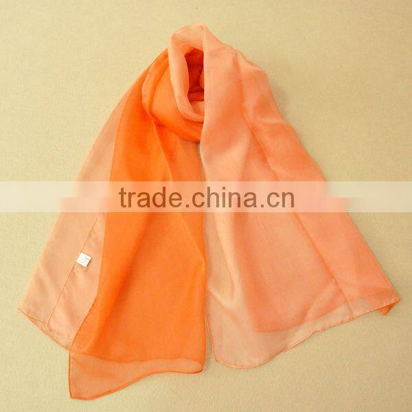 2014 alibaba supplier pure color beautiful silk chiffon scarf