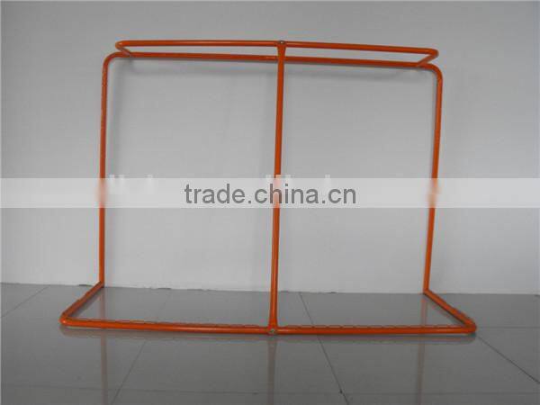 Street hockey goal post for training with a shooting target